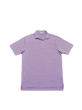 Peter Millar Polo Shirt purple striped Stretch Golf Men's Large